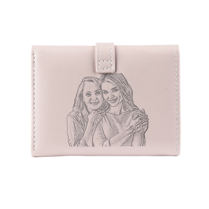 Women's Personalized Photo PU Leather Flower Wallet Coin Purse Four Colors Available Gift for Her