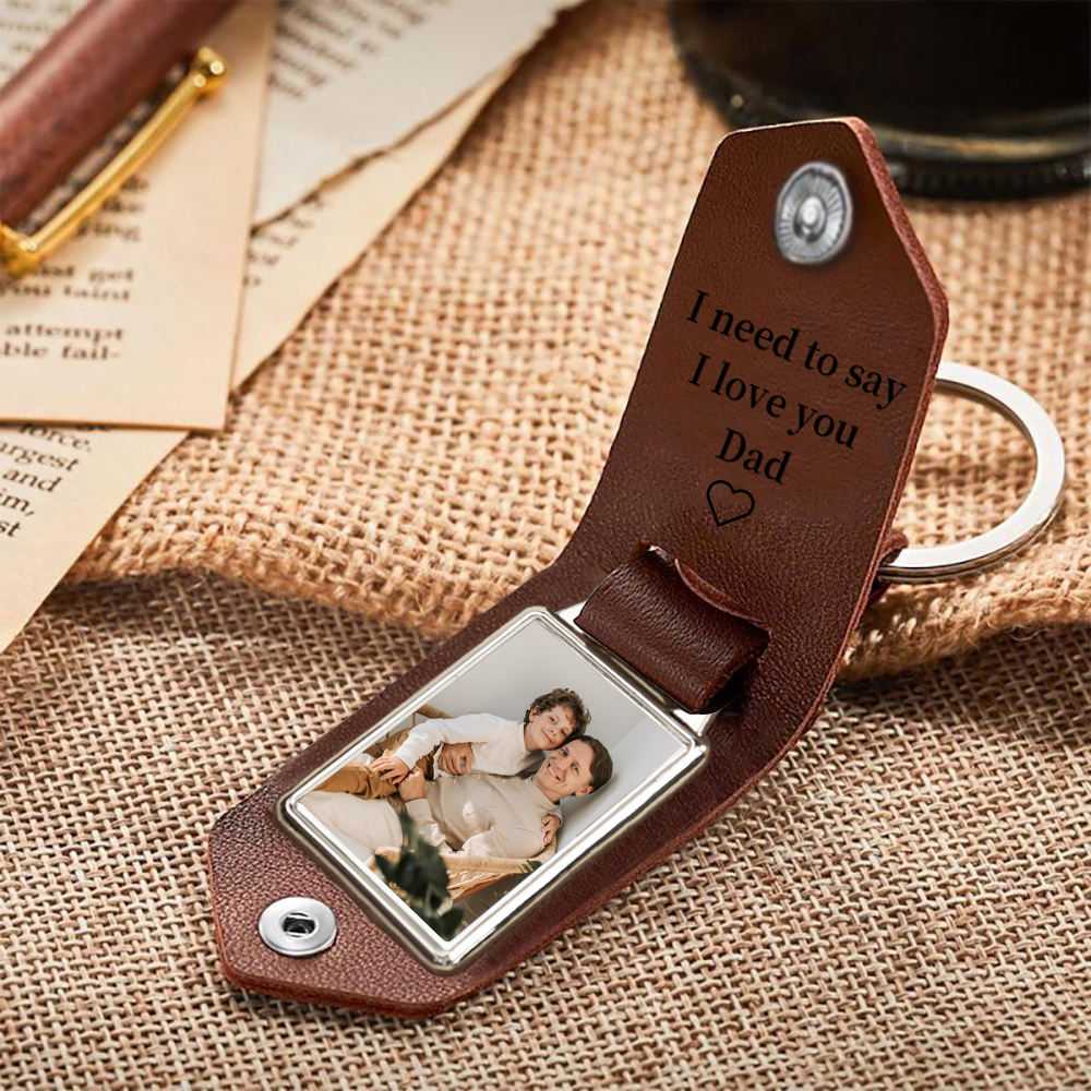 Personalized Photo Keychain Gift Customized Name Special Keychain Gift for Dad/Grandpa