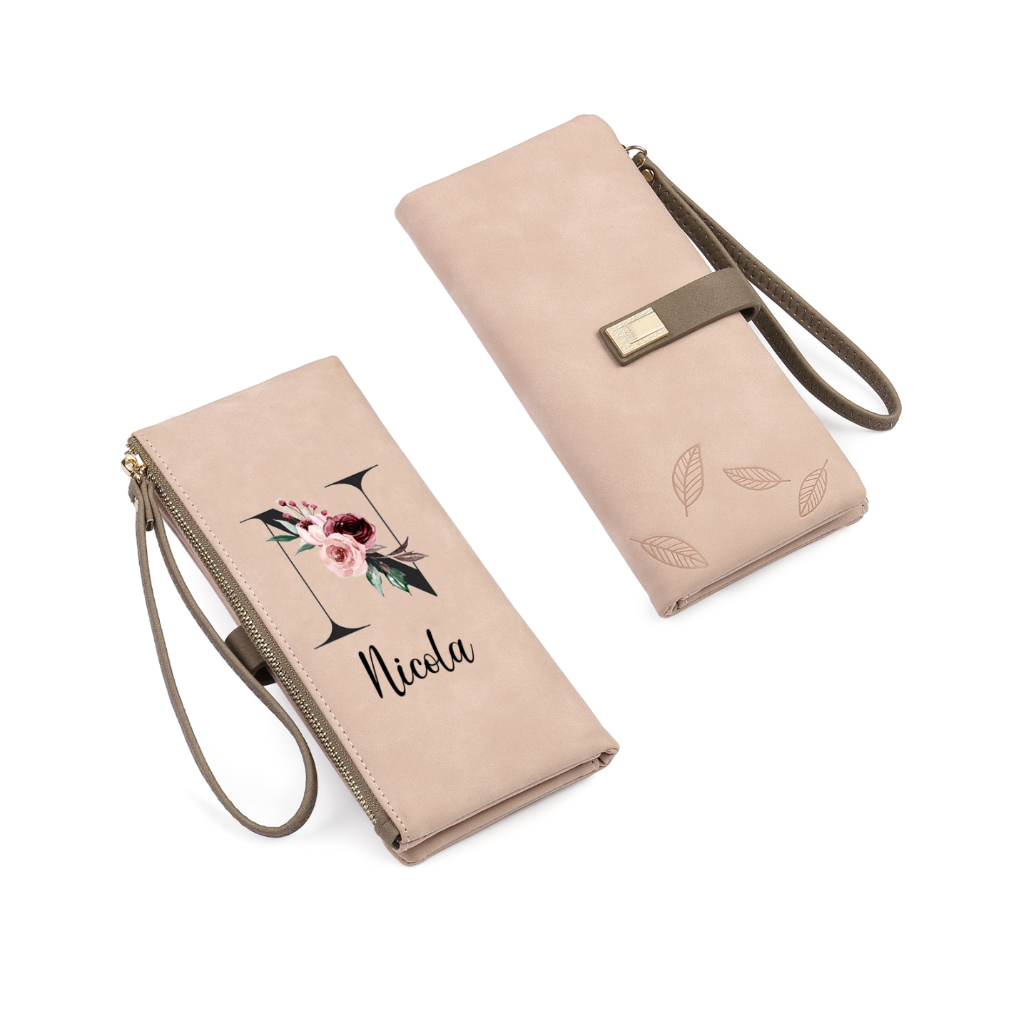 Personalized Exquisite Women'S Wallet Customized Letter And Name Zippe