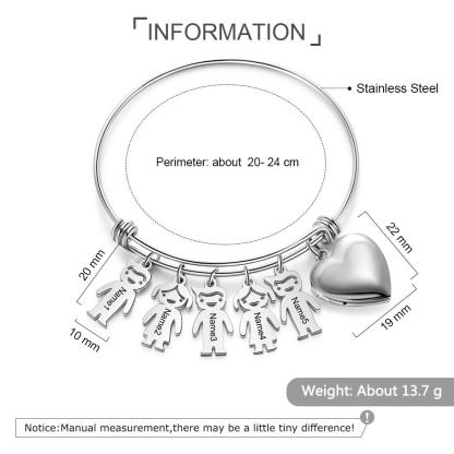 Personalized Heart Photo Locket Bracelet Custom Photo Bracelet Gifts For Mother
