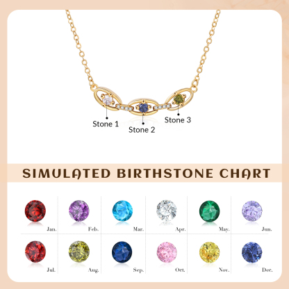 Personalized 2–5 Birthstones Gold Chain Necklace for Women