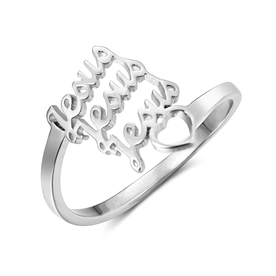 Personalized Family Name Ring Custom 3 Names Best Gift For Women