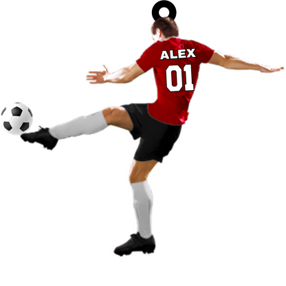 Personalized Acrylic Football Keychain with Custom Name & Number – Ideal Gift for Soccer Lovers | Jessemade 