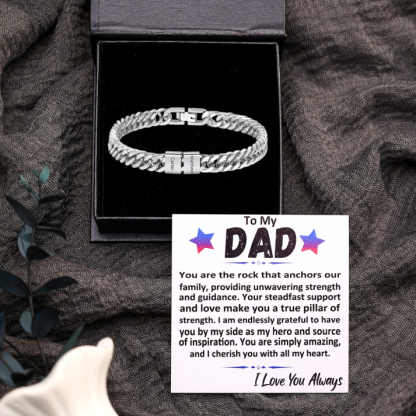 3 names - Father’s Day Custom Name Stainless Steel Bracelet – Personalized Men’s Chain