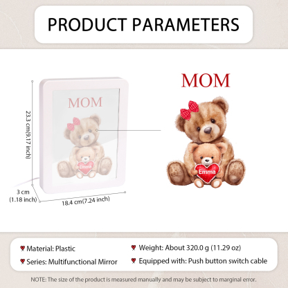 1 Name - Personalized Mom Home Bear Style Custom Text LED Night Light Gift for Mom