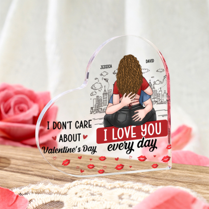 Personalized Acrylic Heart Plaque I Love You Every Day Valentine’s Day Gift for Couples