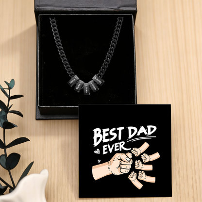 Personalized Mens Cuban Link Chain Necklace with 1–6 Names