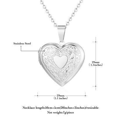 Personalized Heart Locket Necklace NFC Engraved Name