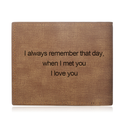 Personalized Leather Wallet Engraved Photo Short Purse Gifts For Men