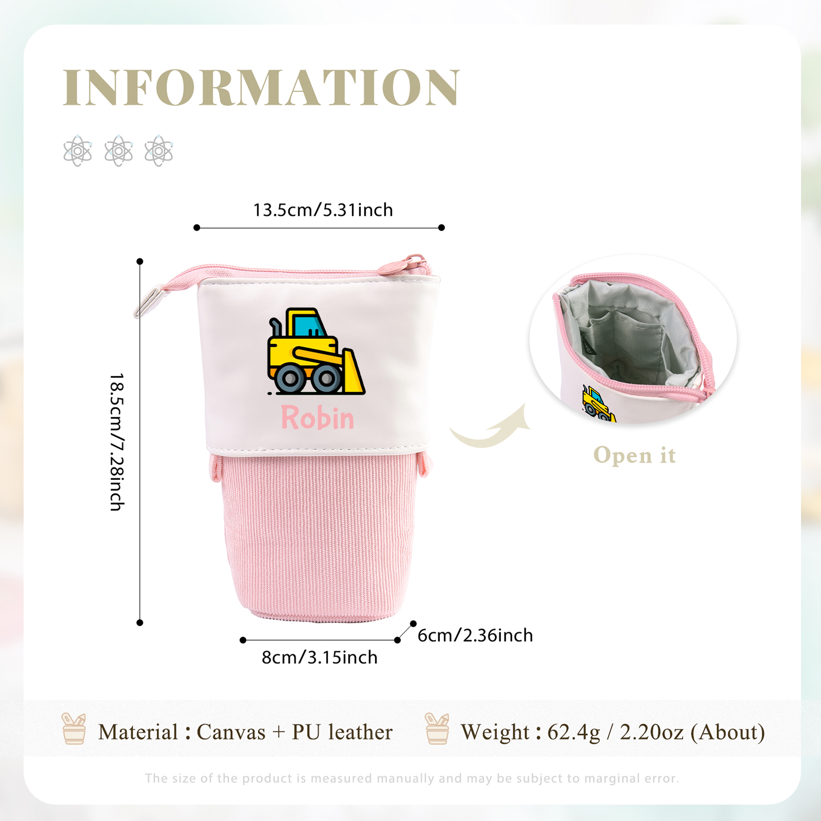 Personalized Name And Truck Pencil Case For Boys And Girls Back To School Gift