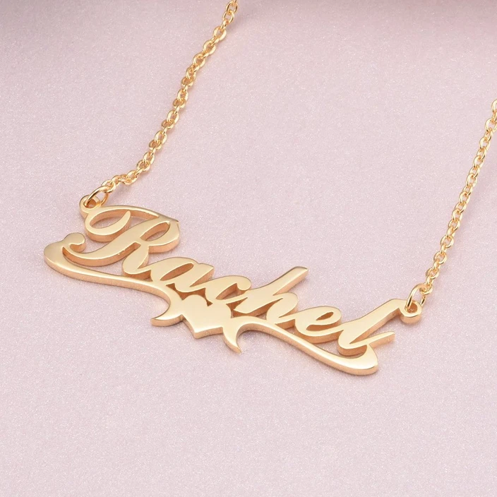 Personalized Heart Necklace Custom 1 Name Necklace Gift For Women | Jessemade