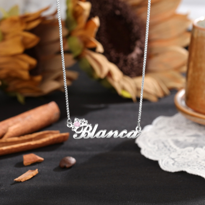 Personalized Necklace With Birthstone Custom 1 Name Necklace Gift For Her | Jessemade