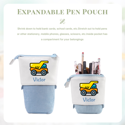 Personalized Name And Truck Pencil Case For Boys And Girls Back To School Gift