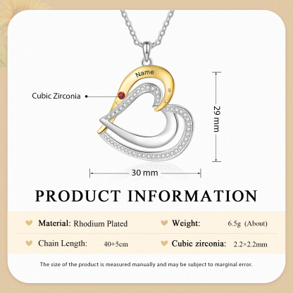 1 Name - Personalized Love Necklace with Customized Name and Birthstone, A Special Gift for Her