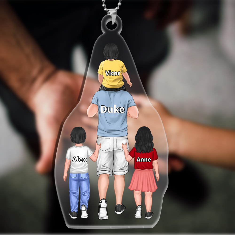 For Dad/Mom - Acrylic Keychain 2-9 Personalized Name Family Decor