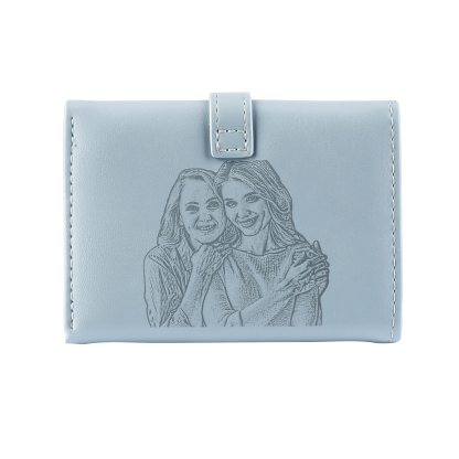 Women's Personalized Photo PU Leather Flower Wallet Coin Purse Four Colors Available Gift for Her