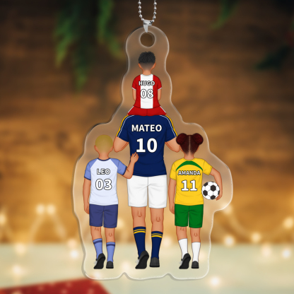 1-3 Names Football Keychain-Personalized Dad's Football Team Gift Set Keychain Custom Names Gift For Dad