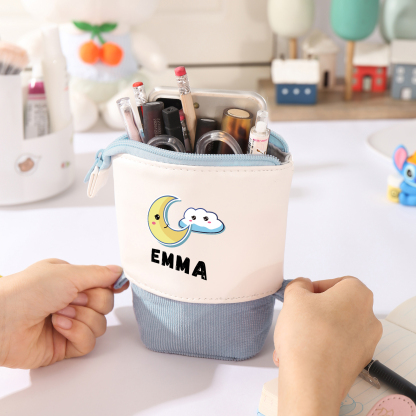 Personalized Moon Pencil Case Custom Name Pencil Case Back to School Gift for Boys/Girls