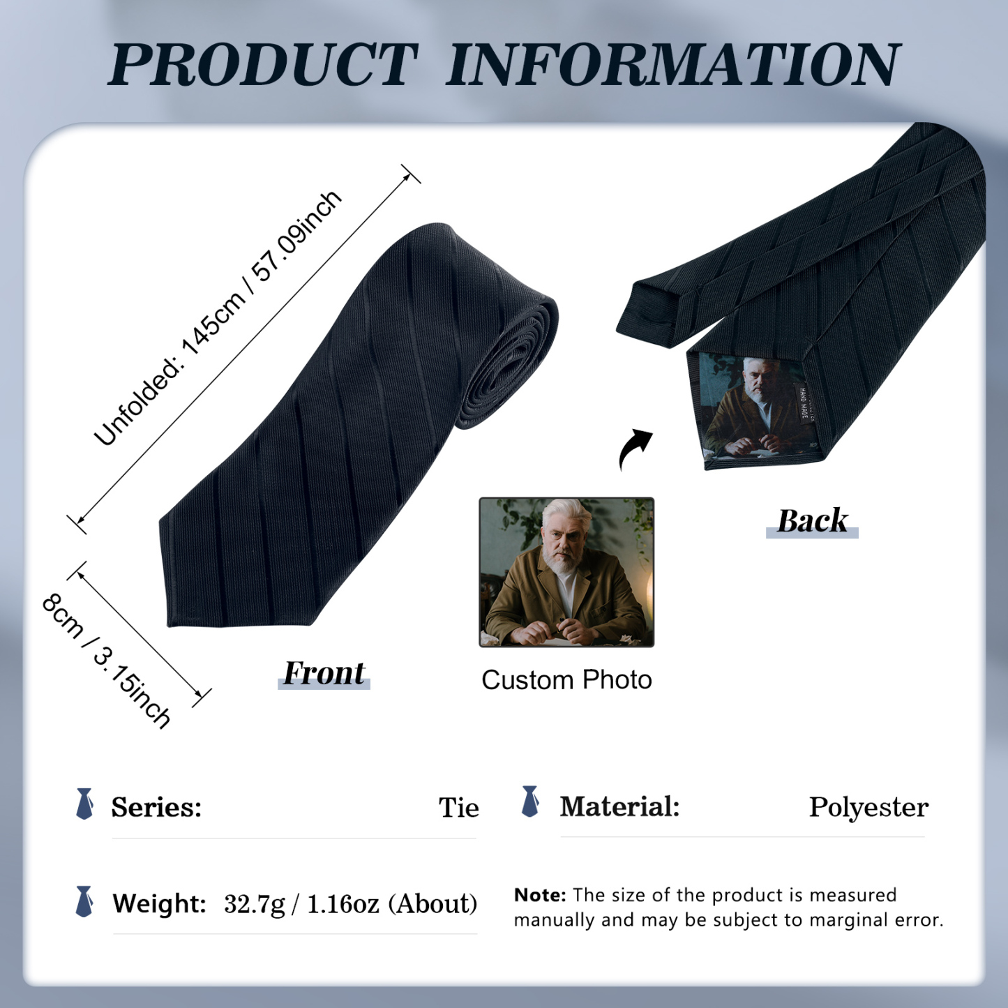 Happy Father's Day Tie with Customizable Photo for Dad