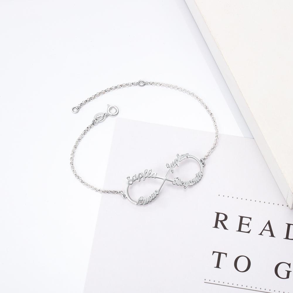 925 Sterling Silver Personalized Infinity Name Bracelets Name Bracelet