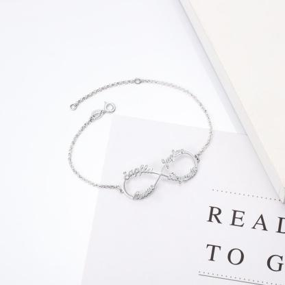 925 Sterling Silver Personalized Infinity Name Bracelets Name Bracelet