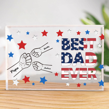 Jessemade UK 3 Names - Personalized Fist Family Acrylic Keepsake Customized Name Acrylic Home Decor Gift for Dad 20.99 n3