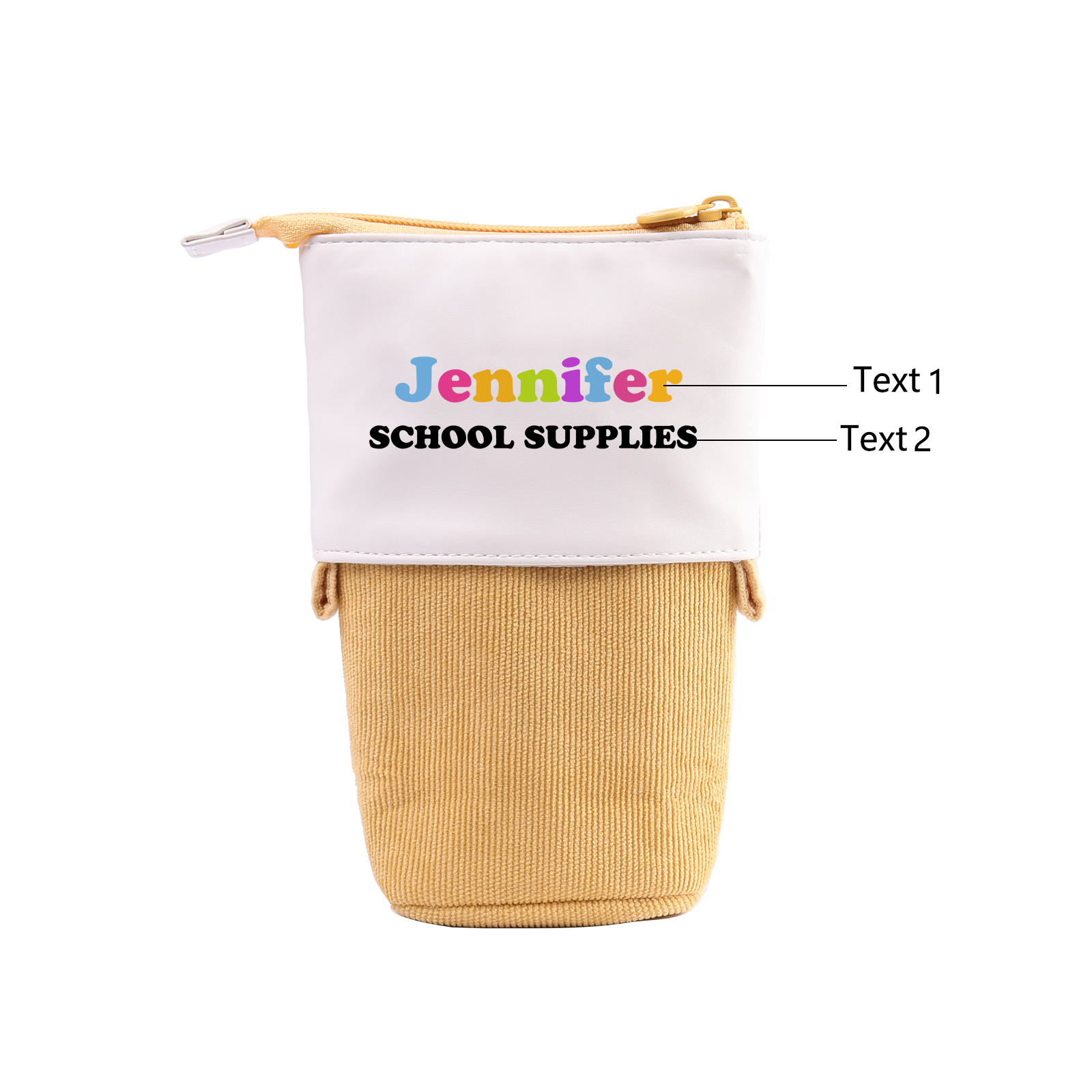 Personalized Pencil Case Custom 2 Text Pen Pouch Back To School Gift for Kids