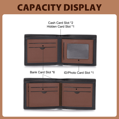 Personalized Men’s Leather Bifold Wallet with Engraved photo Custom Initials and Name