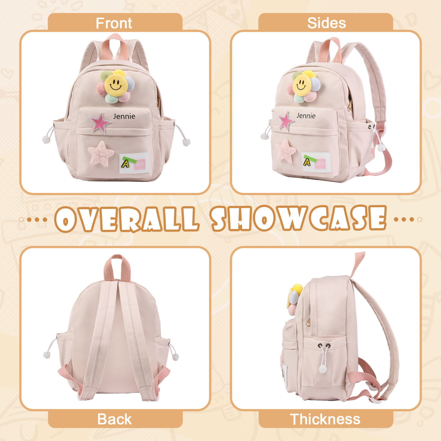 Personalized Nylon Polyester Children's Custom Name Backpack Back to School Gift