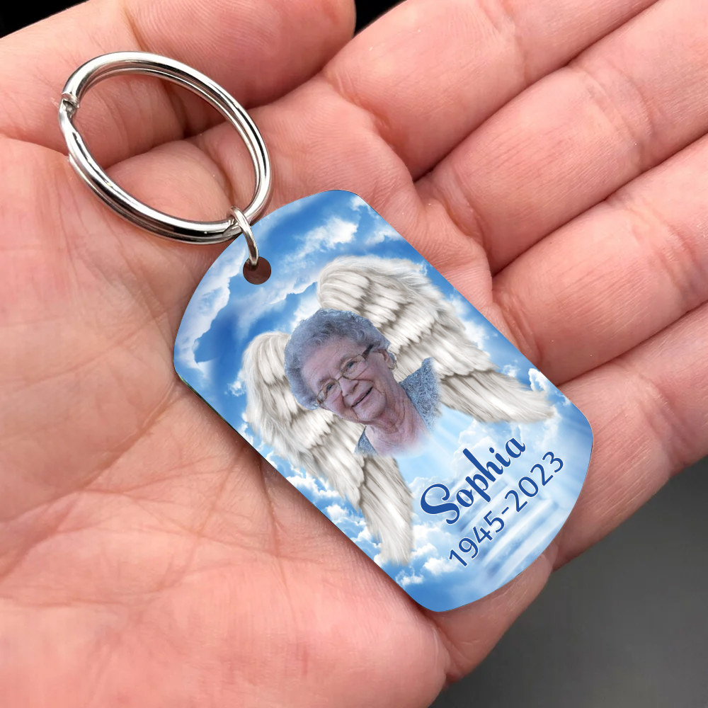Personalized Photo Keychain Memorial Gift "A Big Piece of My Heart Lives in Heaven"