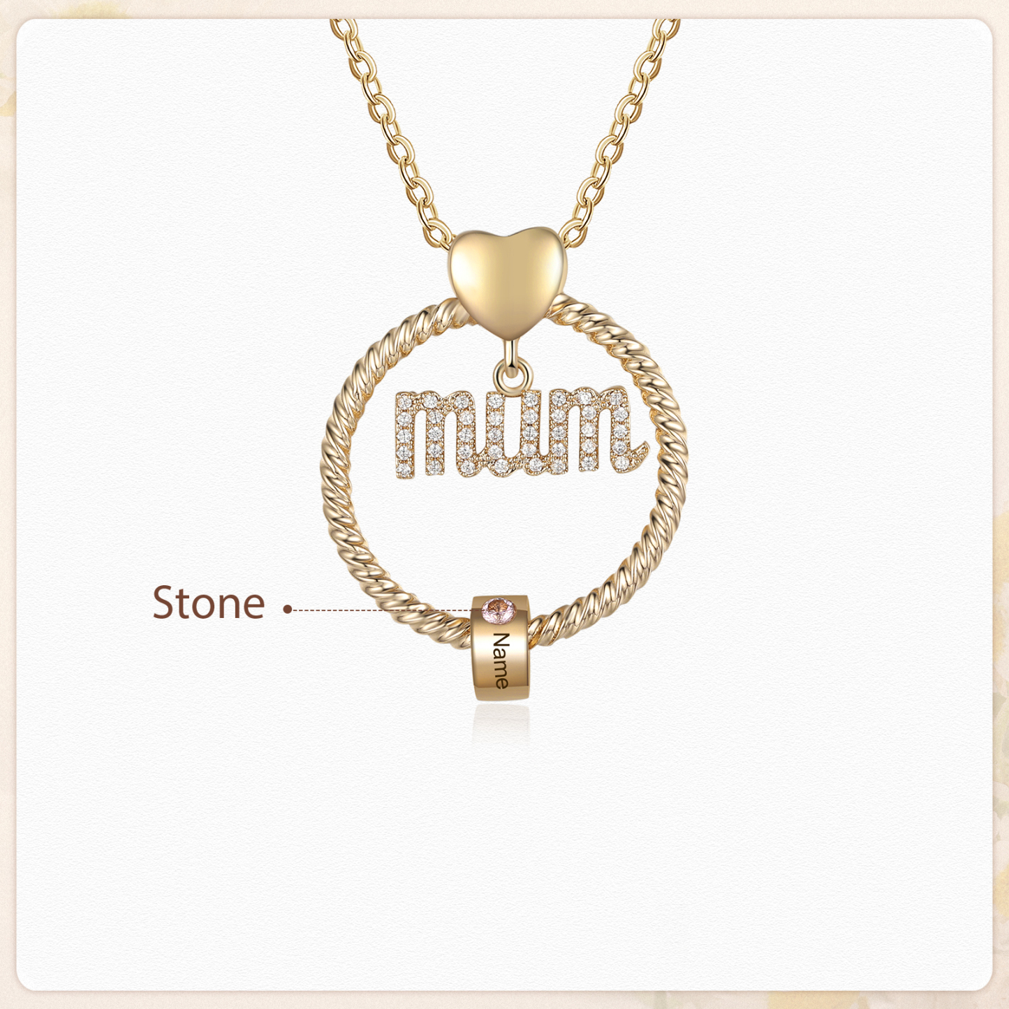 1 Name-Personalized Mom Necklace Set With  Premium Custom Necklace With 1 Birthstones Engraved Names Gift For Mother