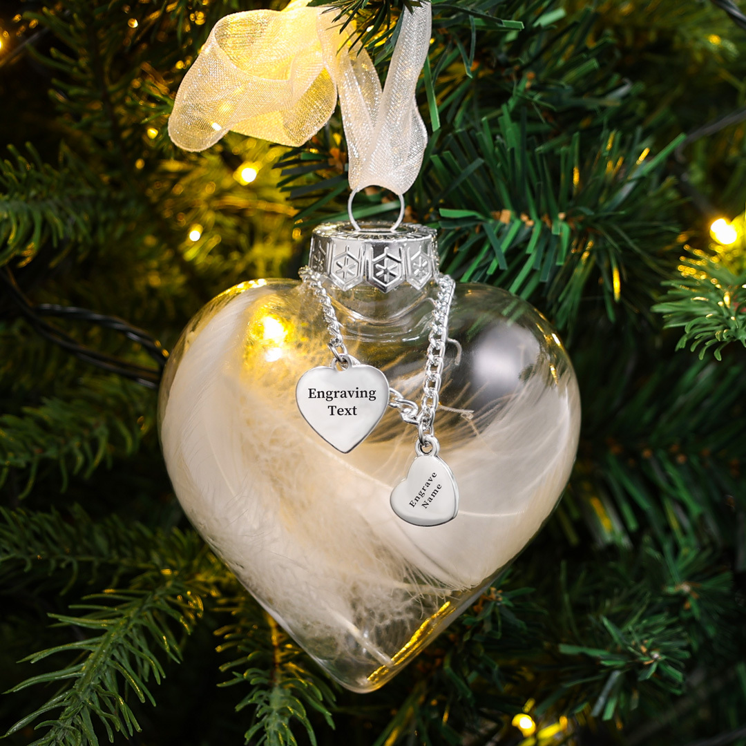 Personalized Feather Ornaments Christmas Memorial Ornament For Family