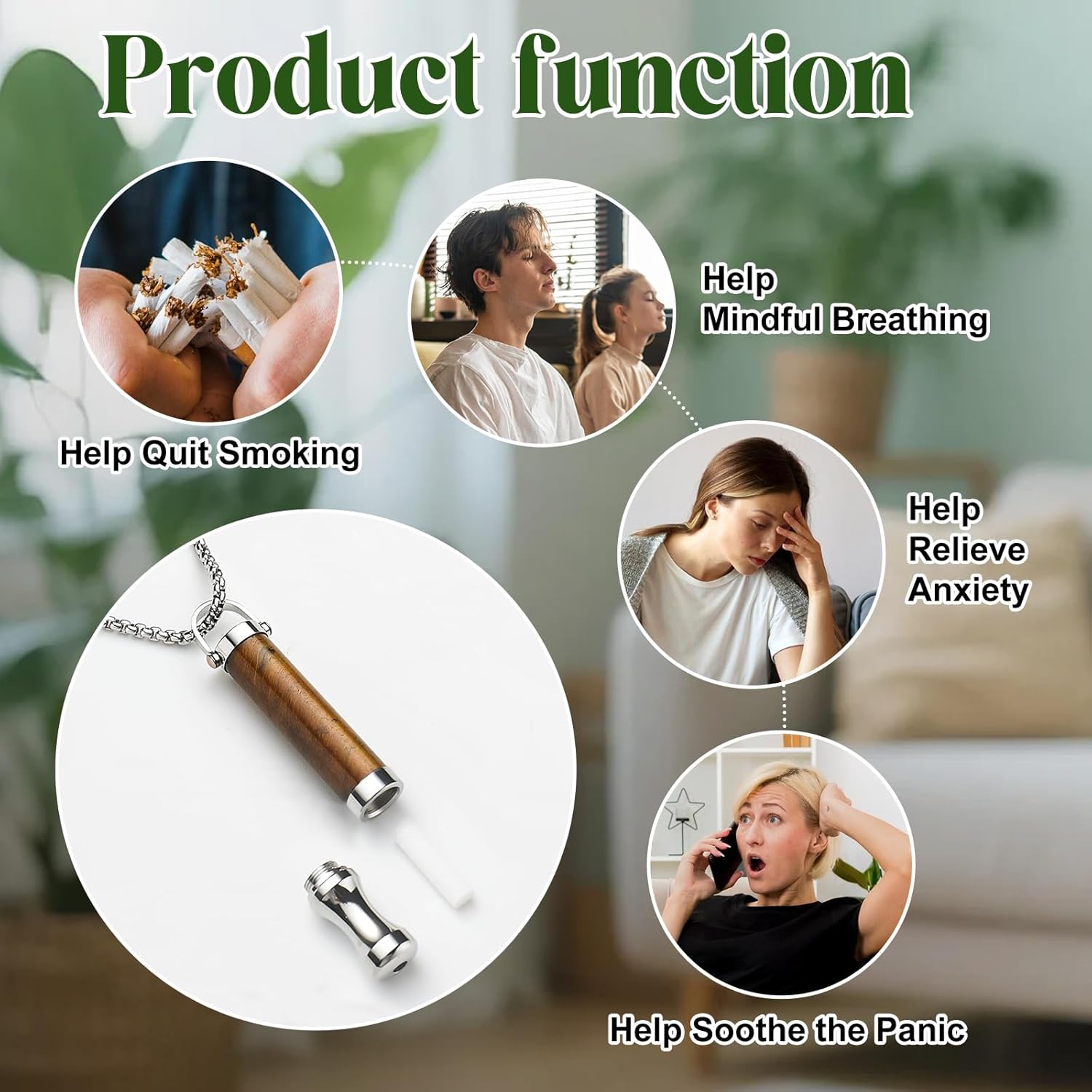 Breathing Necklace Stress Relief Meditation Necklace