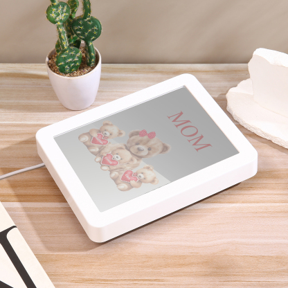 3 Names - Personalized Mom Home Bear Style Custom Text LED Night Light Gift for Mom