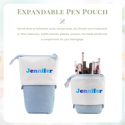 Personalized Pencil Case Custom Name Pen Pouch Back To School Gift for Boys Girls