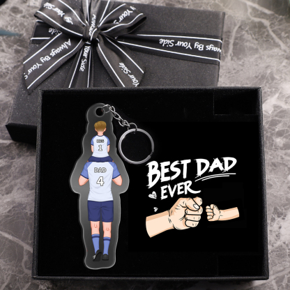 Jessemade UK 1-3 Names Football Keychain-Personalized Dad's Football Team Gift Set Keychain Custom Names Gift For Dad 15.99