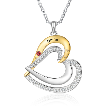 1 Name - Personalized Love Necklace with Customized Name and Birthstone, A Special Gift for Her