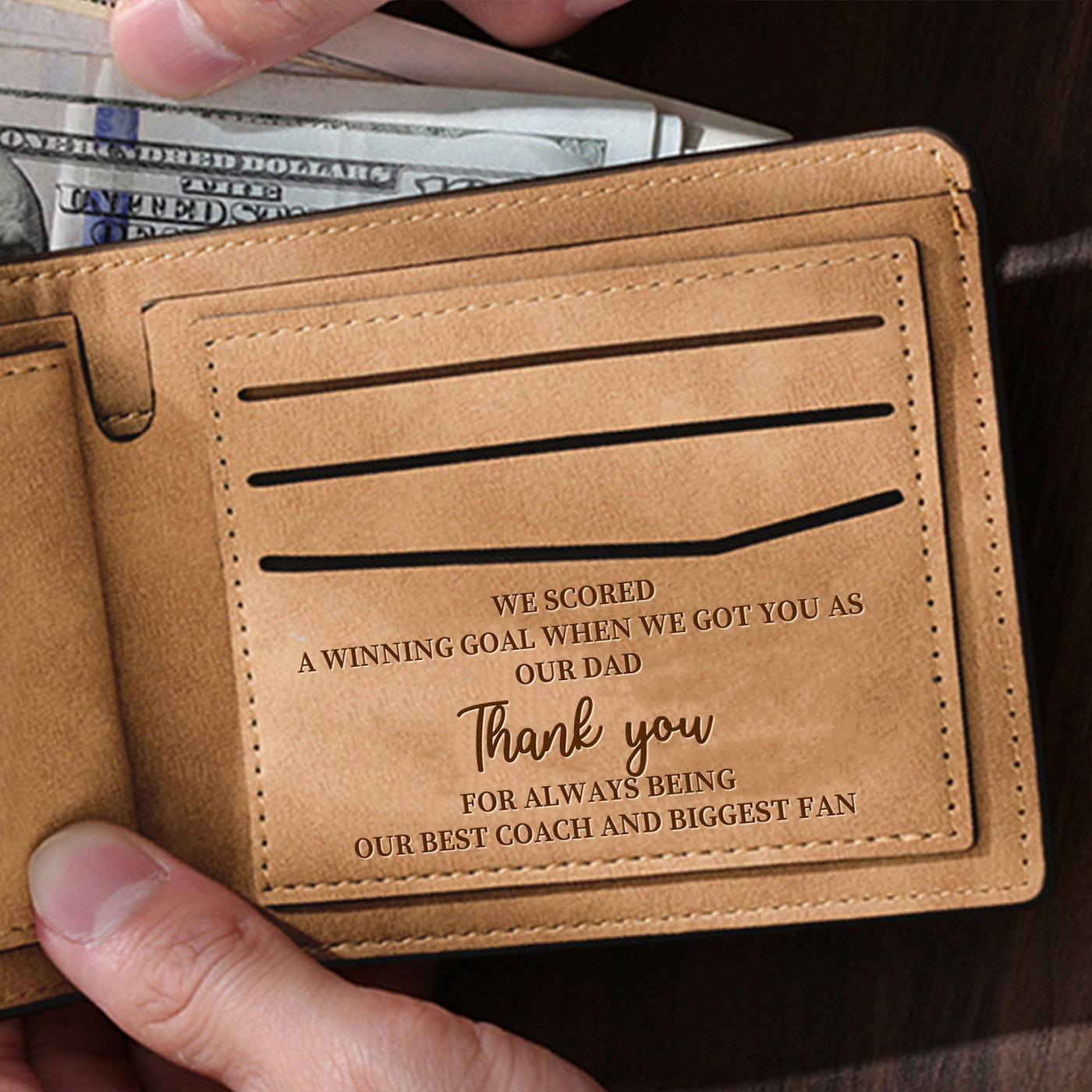 Personalized wallet – “Best Dad Ever” Football-Themed Wallet Gift | Jessemade 