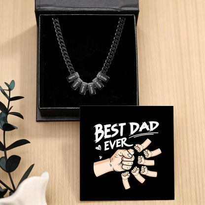 Personalized Mens Cuban Link Chain Necklace with 1–6 Names