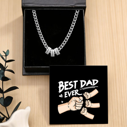 Personalized Mens Cuban Link Chain Necklace with 1–6 Names