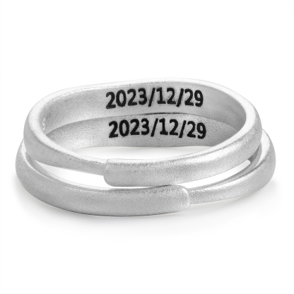 Personalized Letter Couple Adjustable Rings Custom Date Gift for Couple