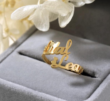 Personalized Name Ring Custom Rings with 2 Names Gifts for Mother Ring | Jessemade