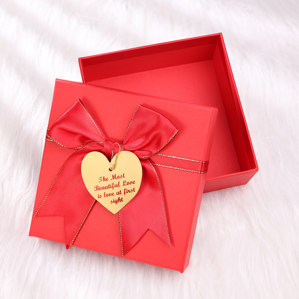 Marble Pattern Gift Box with Rustic Twine Bow