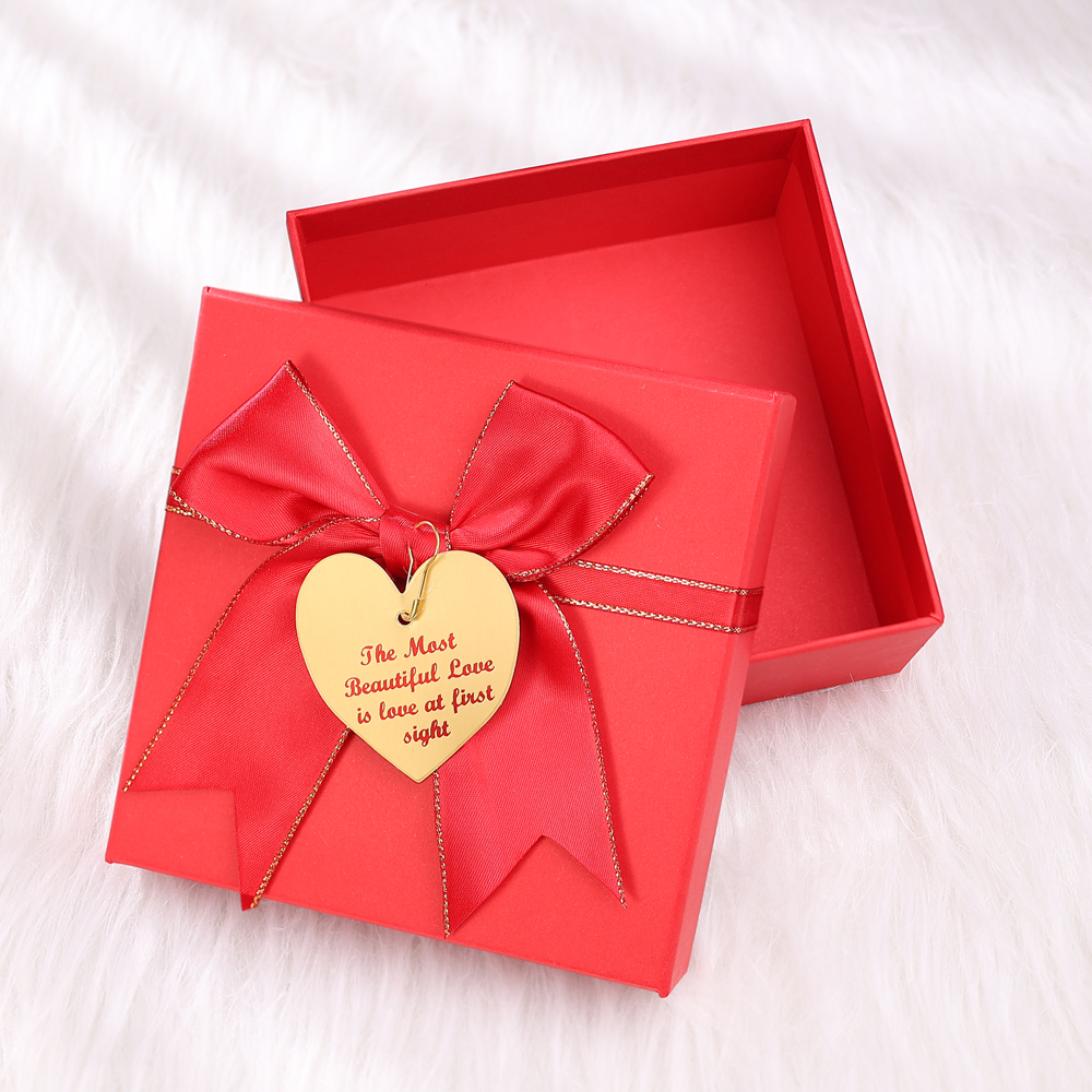 Marble Pattern Gift Box with Rustic Twine Bow
