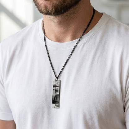 Personalized Photo Keychain Necklace Custom with Eyes Lips or Half Face Picture and Custom Text