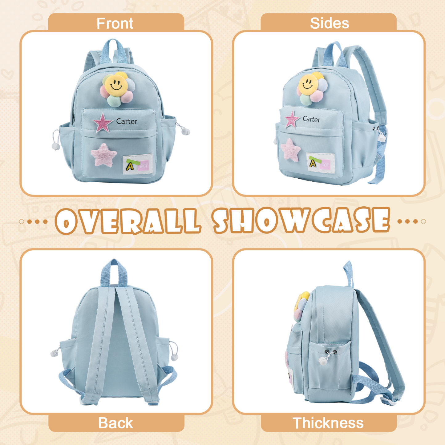 Personalized Nylon Polyester Children's Custom Name Backpack Back to School Gift