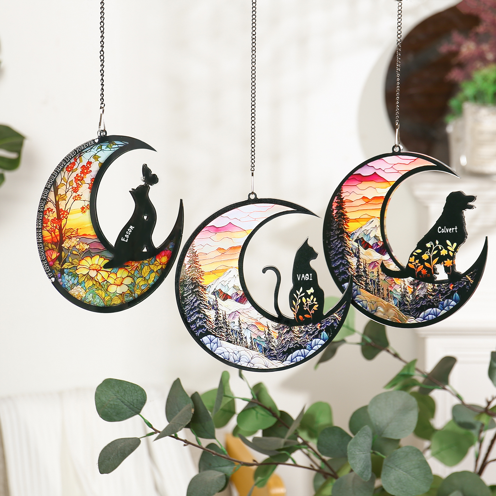 Personalize Bengal Cat Memorial Suncatcher Window Hanging Ornament - Pet Loss Sympathy Gift For Cat Lover