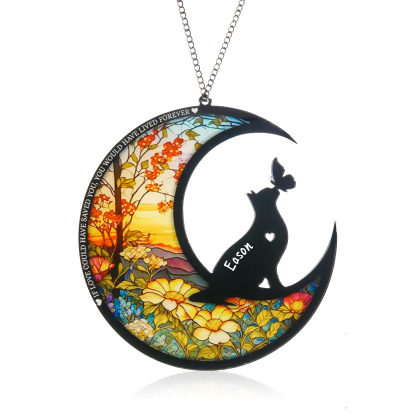 Personalize Bengal Cat Memorial Suncatcher Window Hanging Ornament - Pet Loss Sympathy Gift For Cat Lover