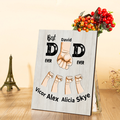 To My Dad - Personalized 2-12 Name Fist Wooden Frame Ornaments