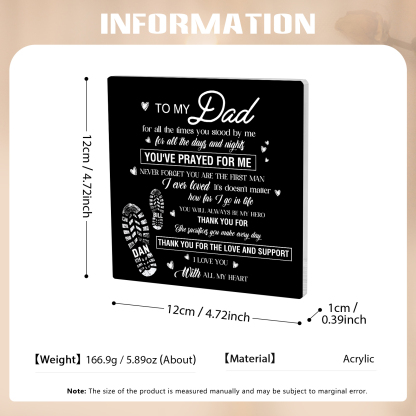 2 Names - Personalized Footprint Pattern Family Acrylic Keepsake Customized Name Acrylic Home Decor Gift for Dad